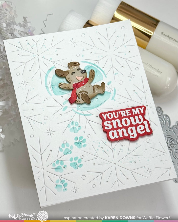 Waffle Flower - Snow Angel Pup Duo Die-n-stencil