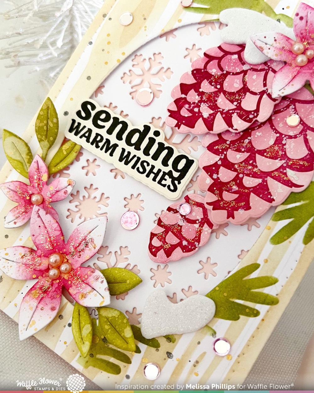 Waffle Flower - Snowflake Background Die