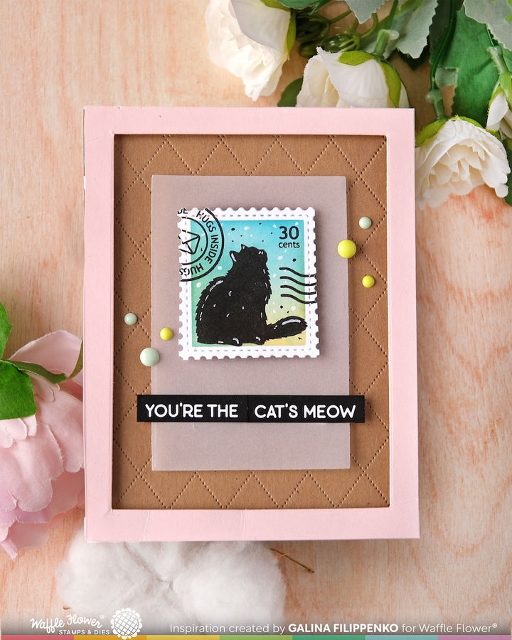 Waffle Flower - Postage Collage Cat Silhouettes Stamp Set