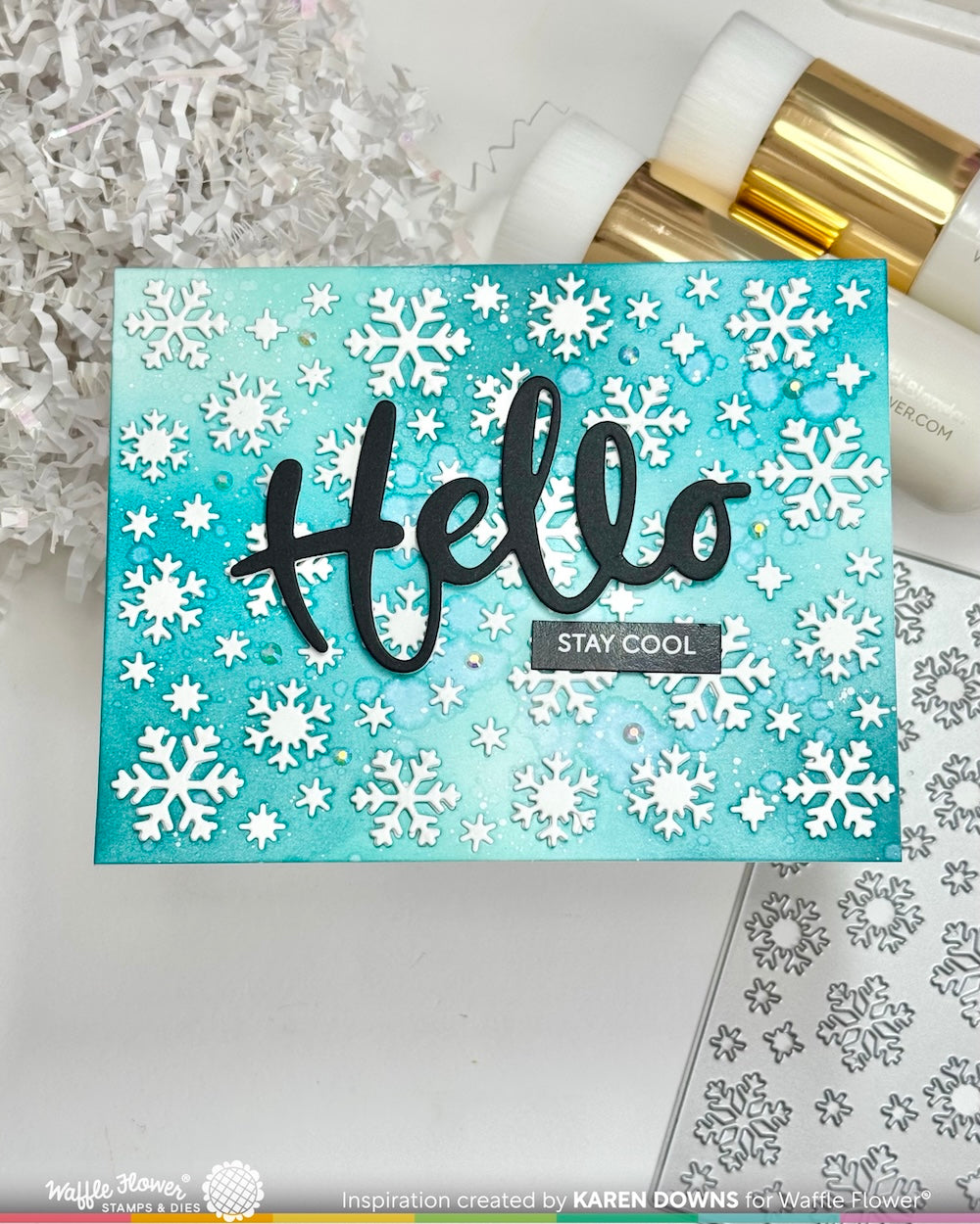 Waffle Flower - Snowflake Background Die