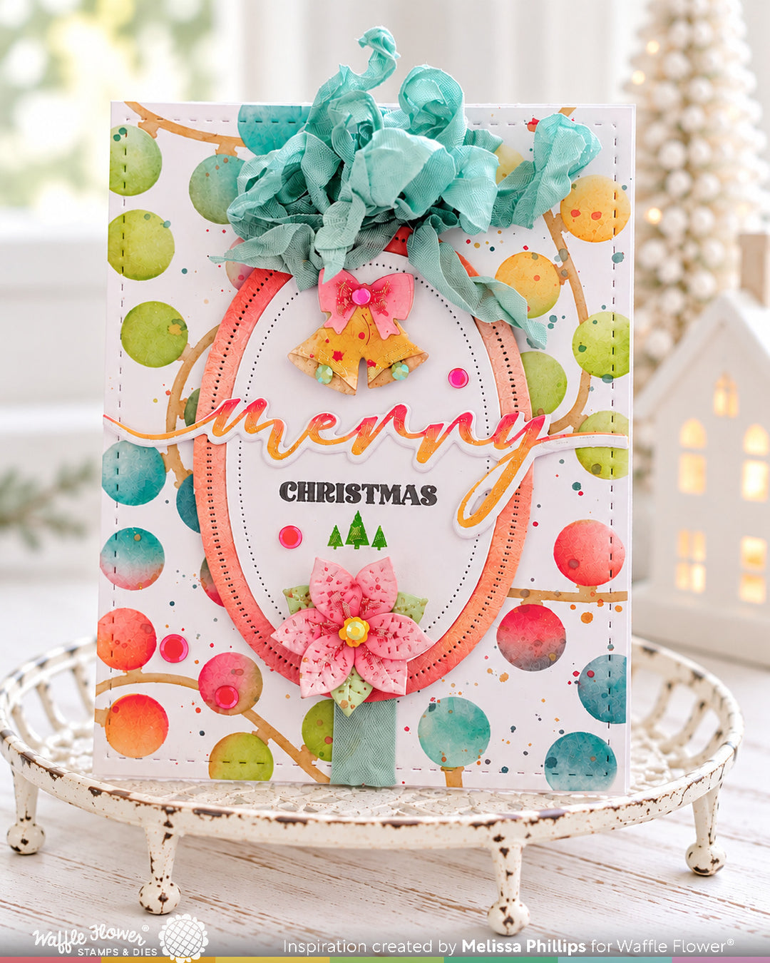 Project made with the Waffle Flower Winter Lights Stencil by Melissa