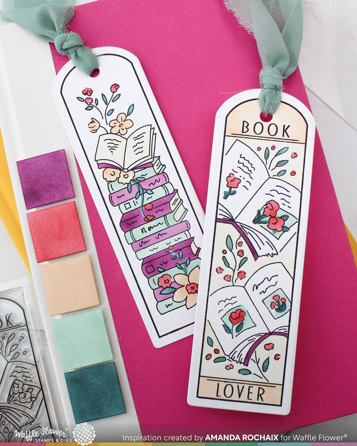 Waffle Flower - Round Bookmark - Book Lover Stamp Set