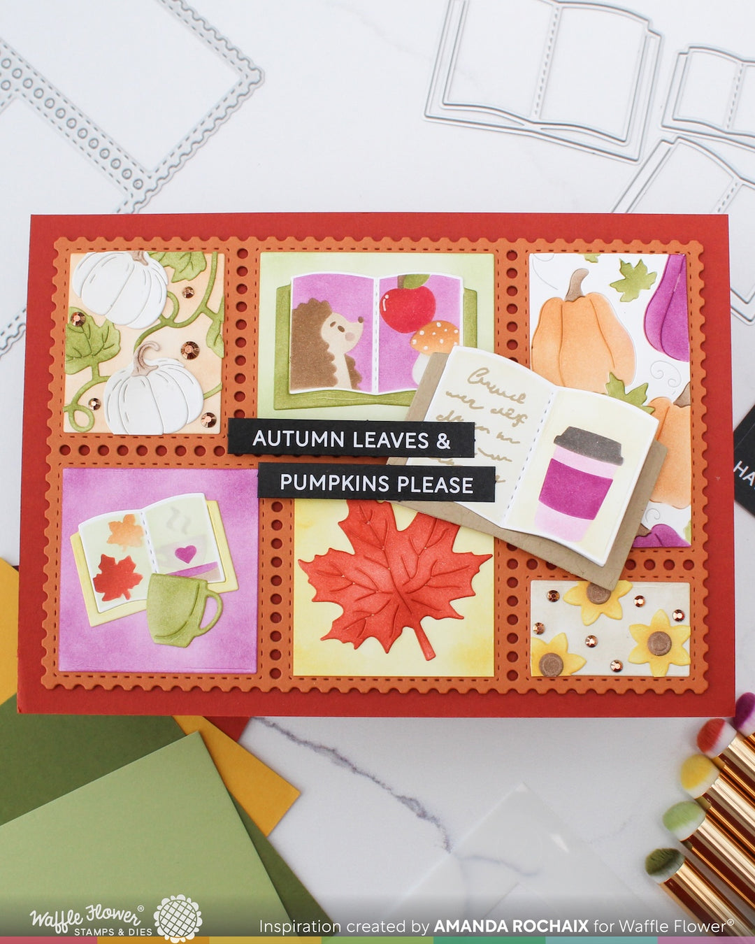 Waffle Flower - Open Book Trio Fall Stencil