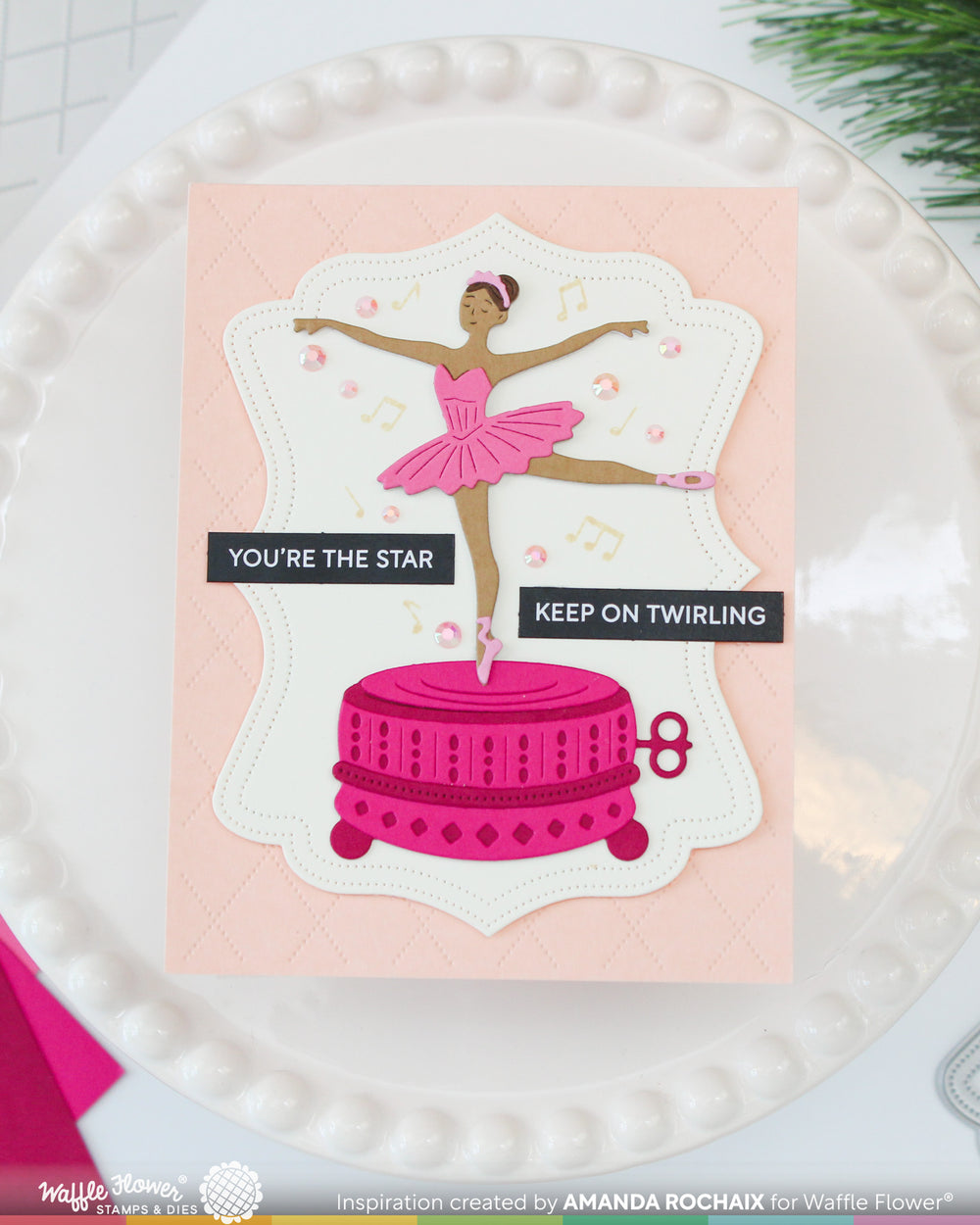 Project made with the Waffle Flower Ballerina Music Box Die by Amanda