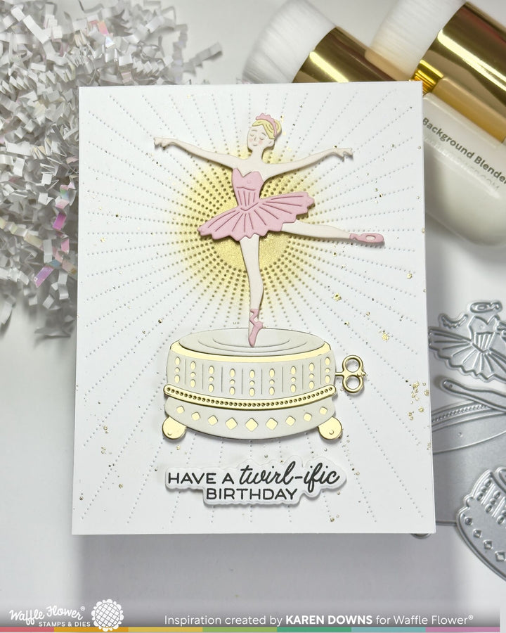 Project made with the Waffle Flower Ballerina Music Box Die by Karen