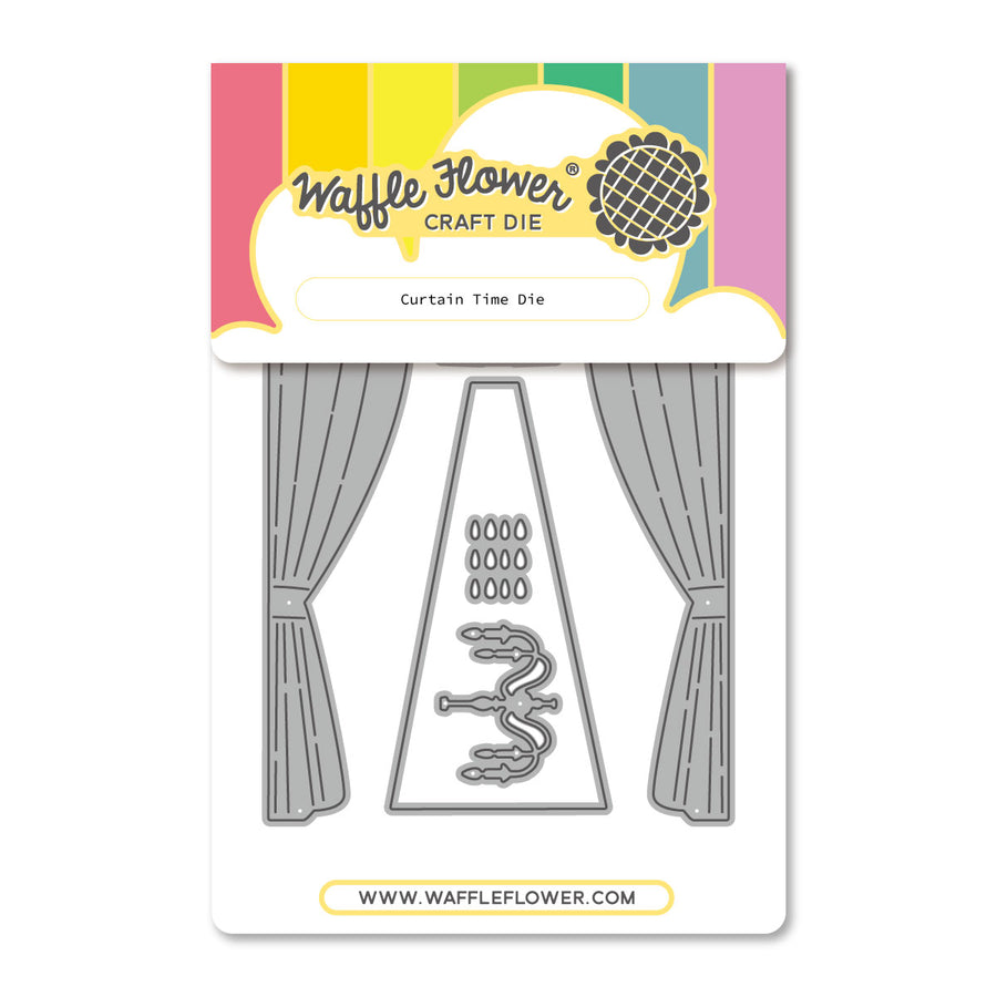 Waffle Flower Curtain Time Die in its packaging