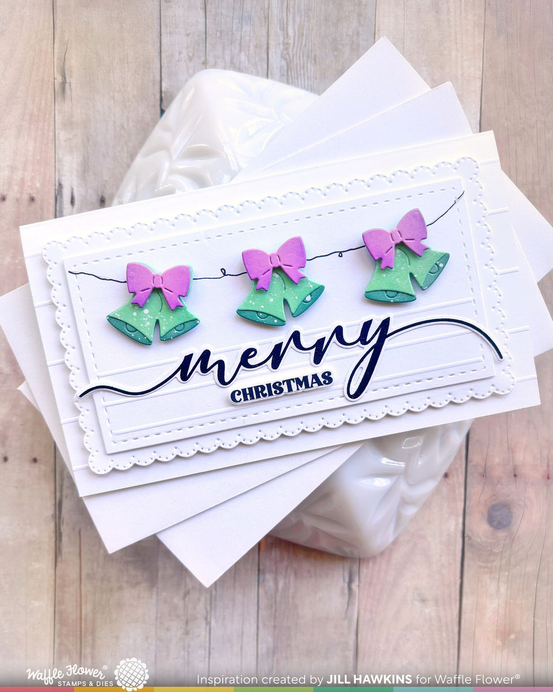 Project made with the Waffle Flower Postage Collage Christmas Icons Die by Jill