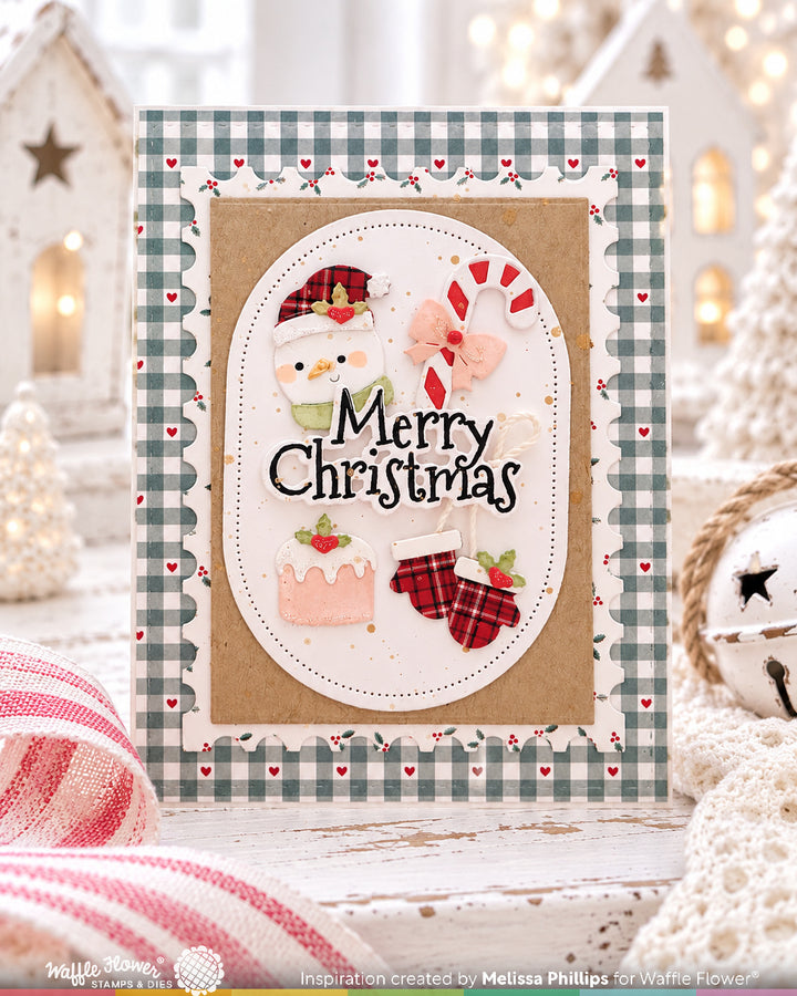 Project made with the Waffle Flower Postage Collage Christmas Icons Die by Melissa