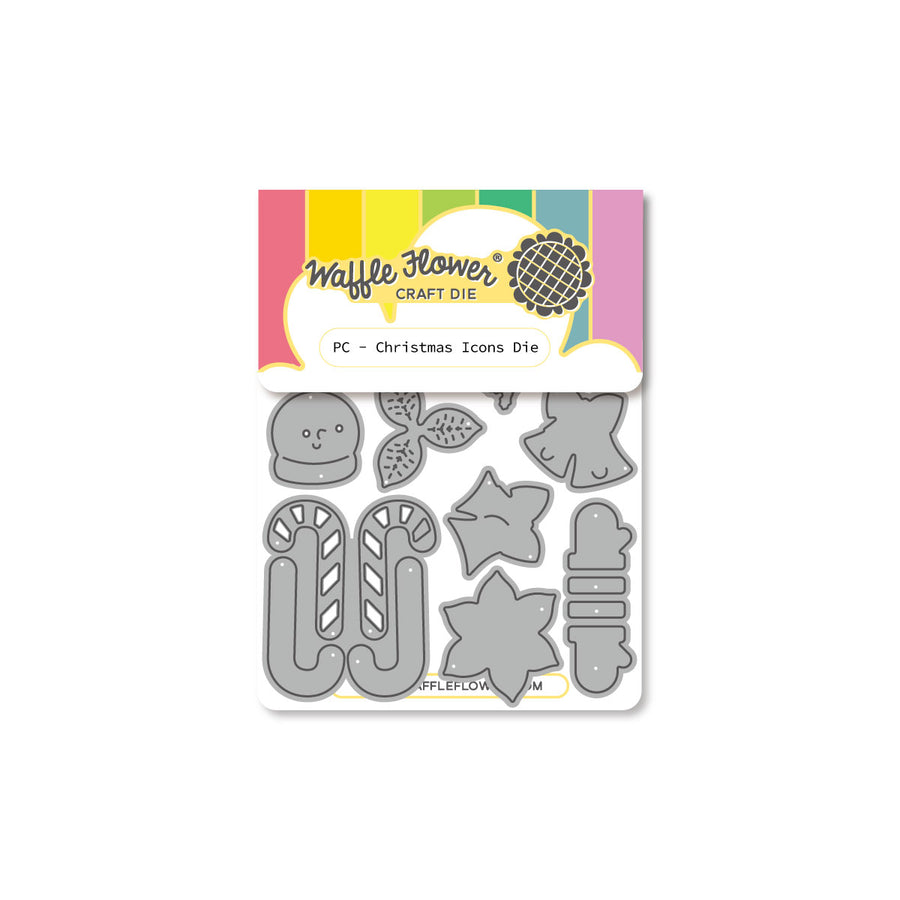 Waffle Flower Postage Collage Christmas Icons Die in its packaging