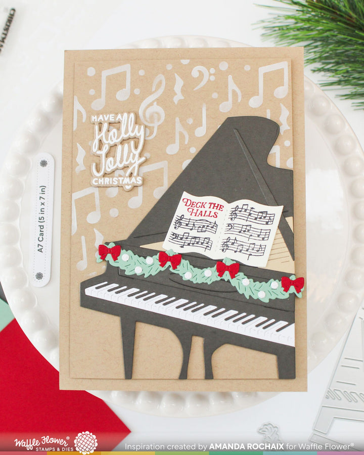Project made with the Waffle Flower Grand Piano Die by Amanda