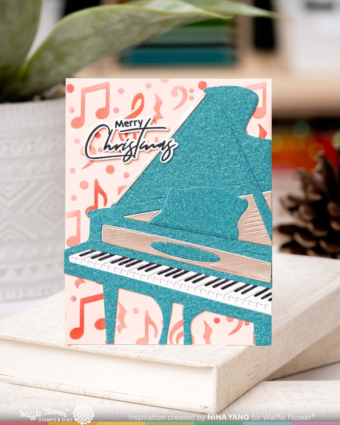 Project made with the Waffle Flower Grand Piano Die by Nina