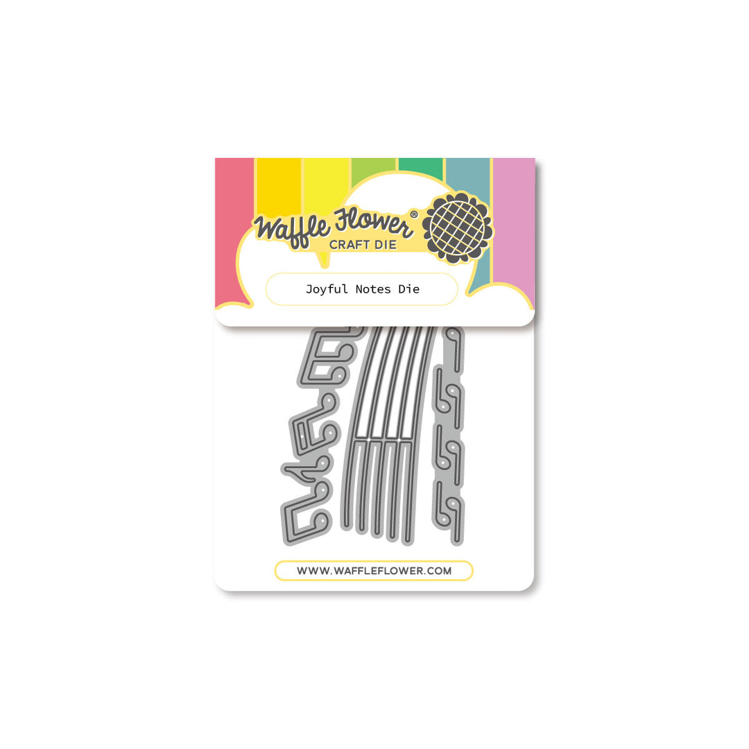Waffle Flower Joyful Notes Die in its packaging
