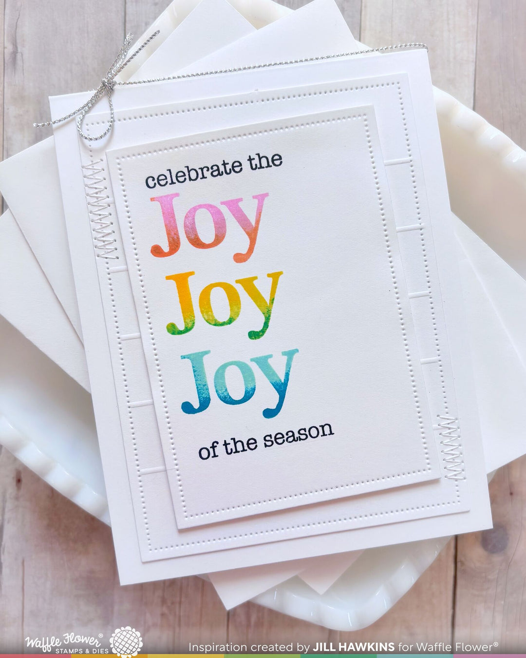 Project made with the Waffle Flower Joy Sentiments Stamp Set by Jill