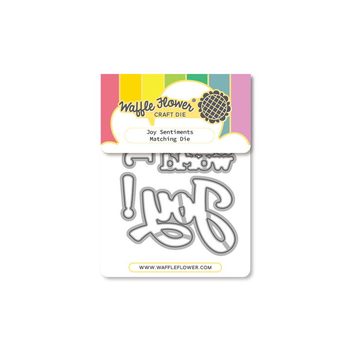 Waffle Flower Joy Sentiments Matching Die in its packaging