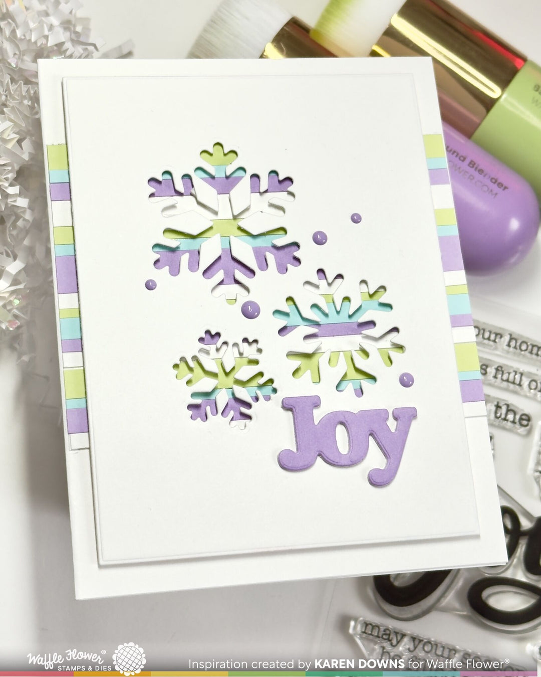 Project made with the Waffle Flower Snowflake Frame Die by Karen