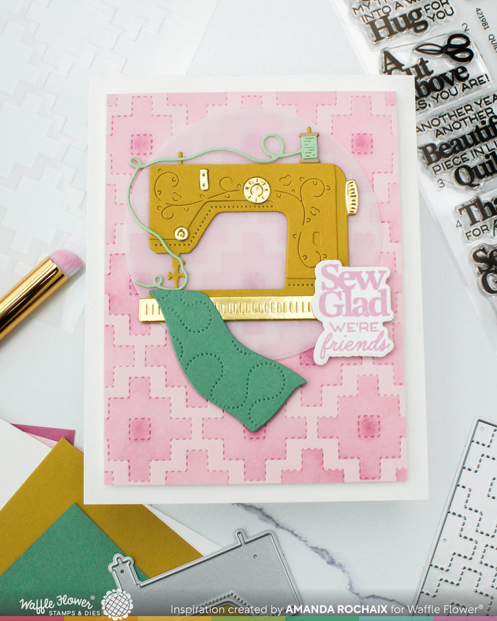 Waffle Flower - Quilted Squares Stencil