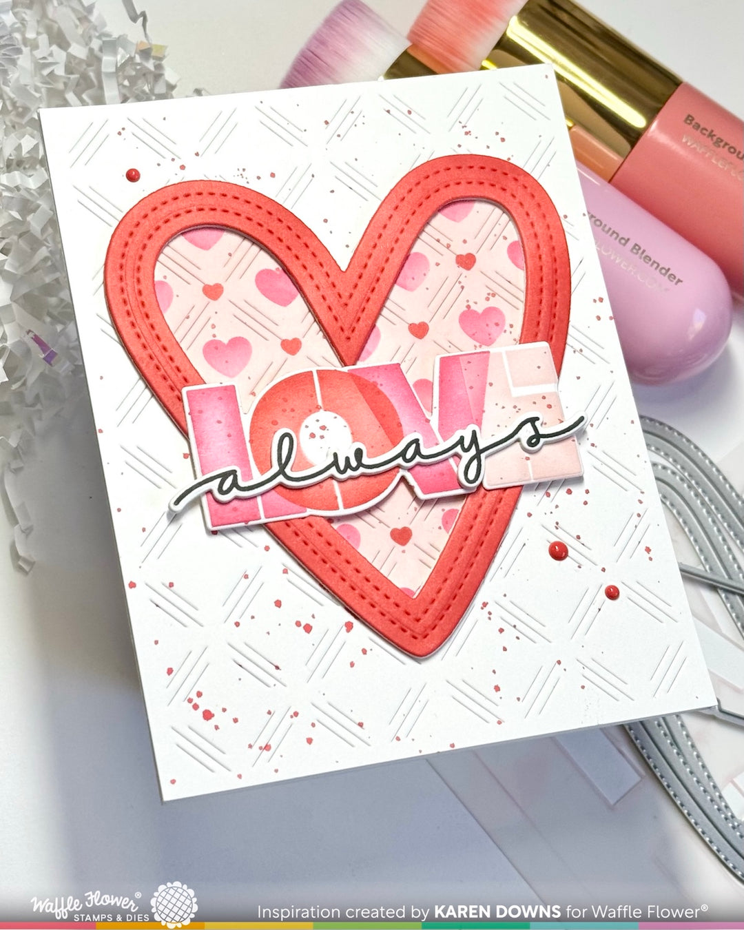 Waffle Flower - Overlapping Love Die-n-stencil