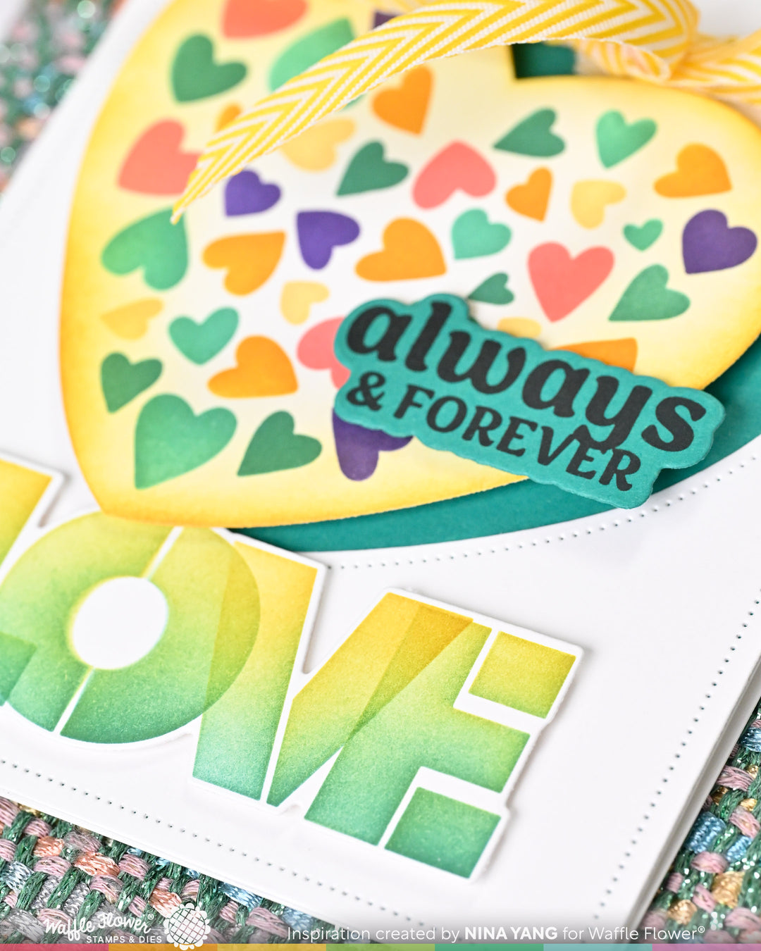 Waffle Flower - Overlapping Love Die-n-stencil