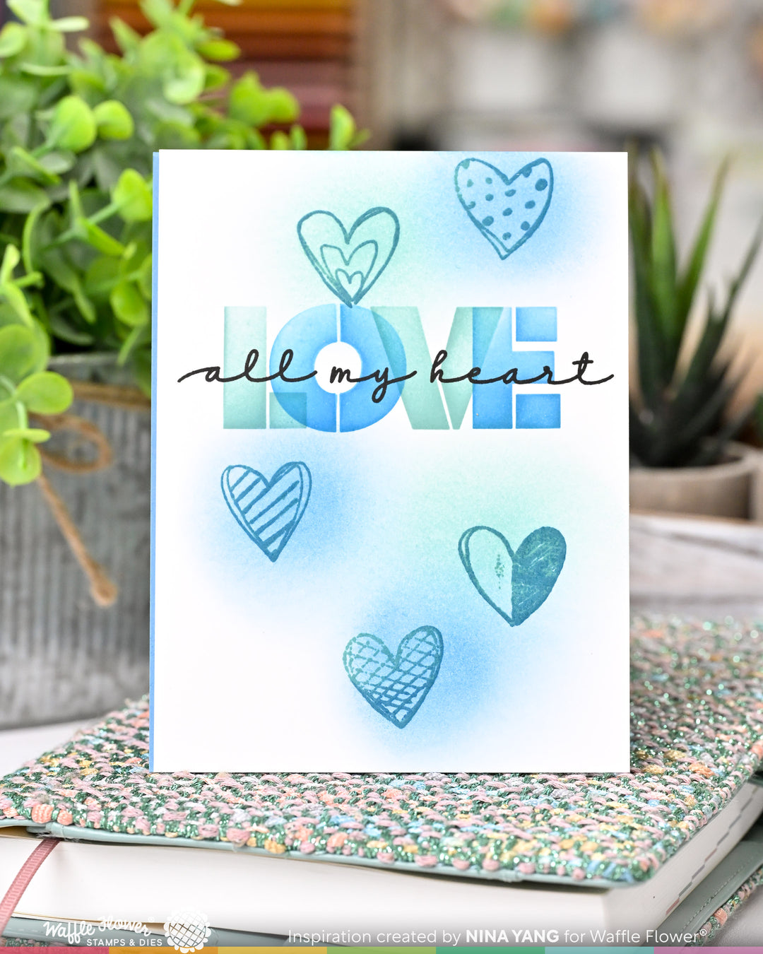 Waffle Flower - Inside Accents - Hearts Stamp Set
