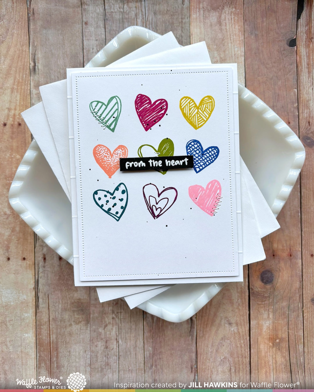 Waffle Flower - Inside Accents - Hearts Stamp Set