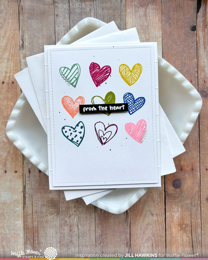 Waffle Flower - Inside Accents - Hearts Stamp Set