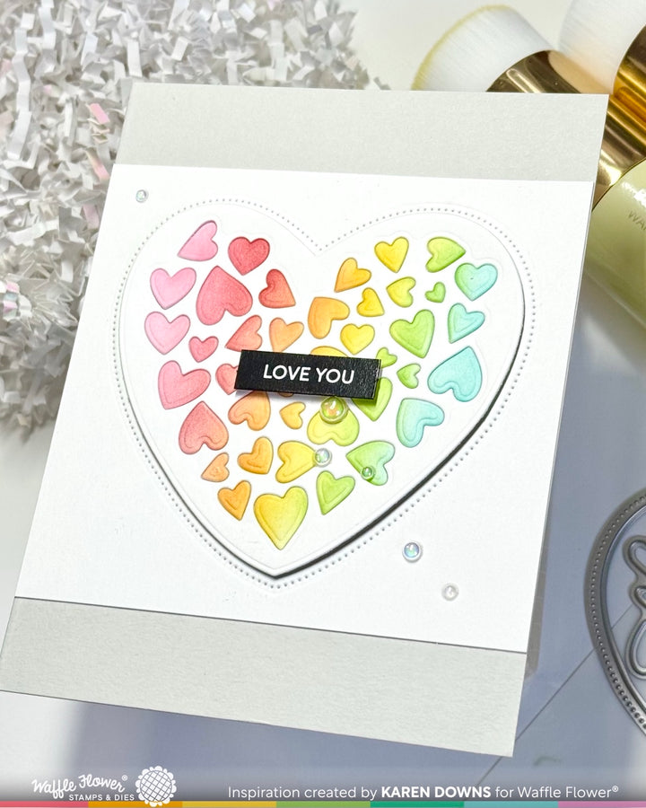 Waffle Flower - Inlaid Hearts Die-n-stencil