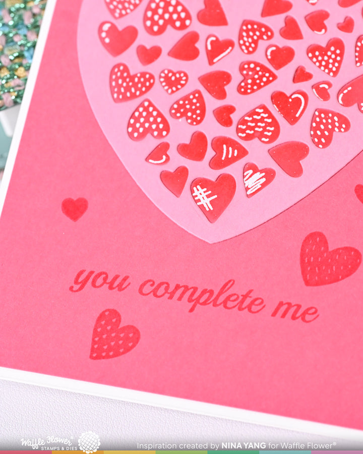 Waffle Flower - Inlaid Hearts Detail Stamp Set