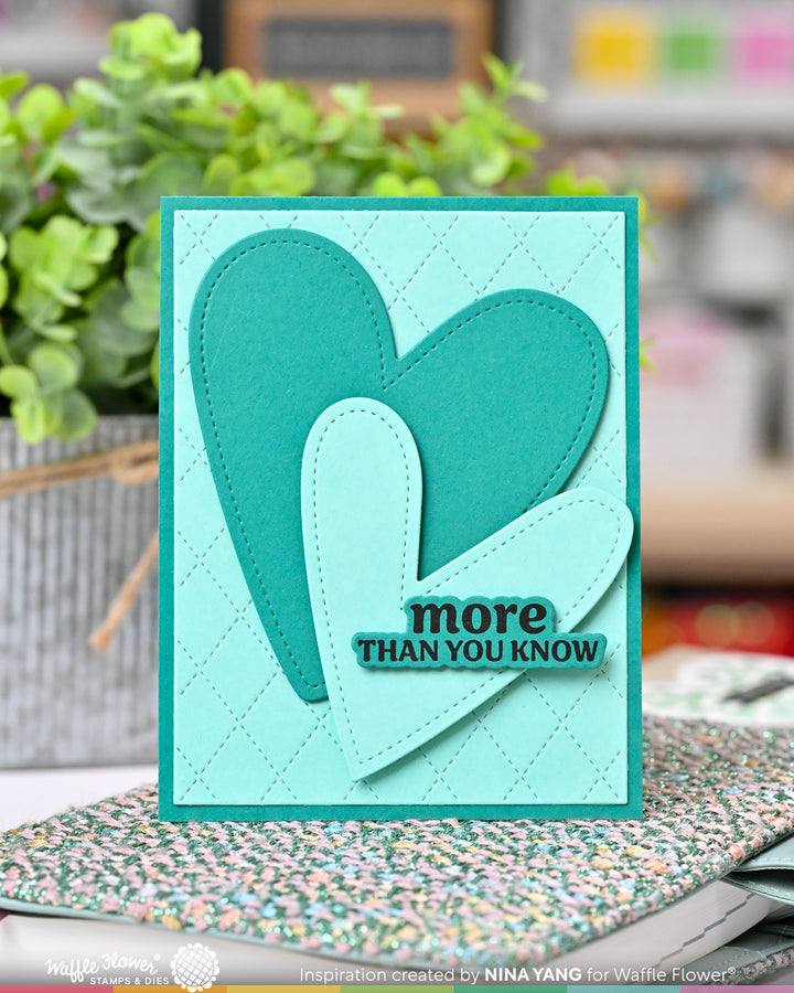 Waffle Flower - Double Stitched Hearts Die