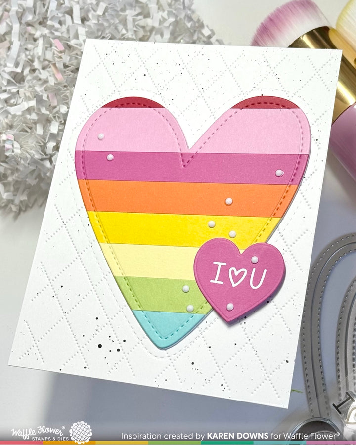Waffle Flower - Double Stitched Hearts Die