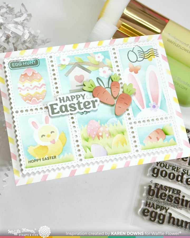 Waffle Flower - Postage Collage Egg Hunt Stamp Set