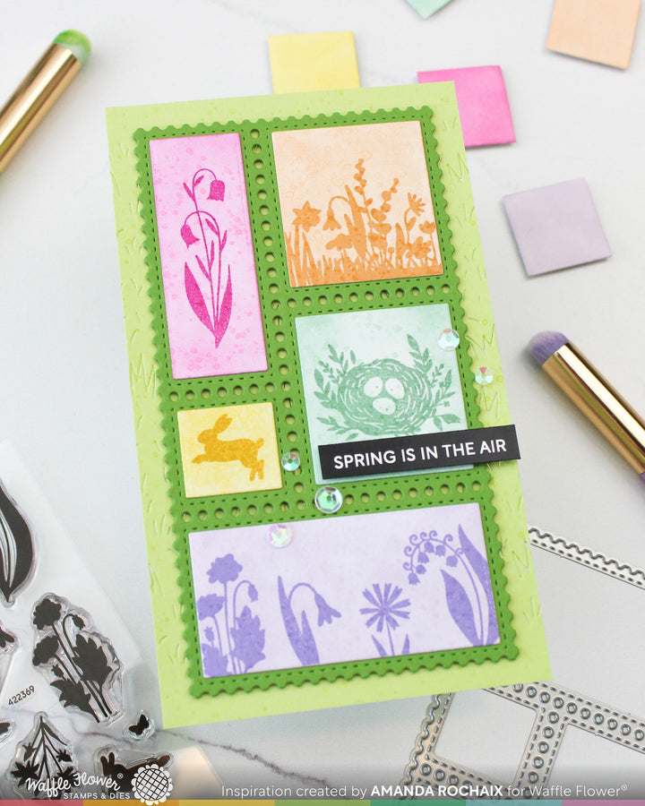 Waffle Flower - Postage Collage Spring Silhouettes Stamp Set