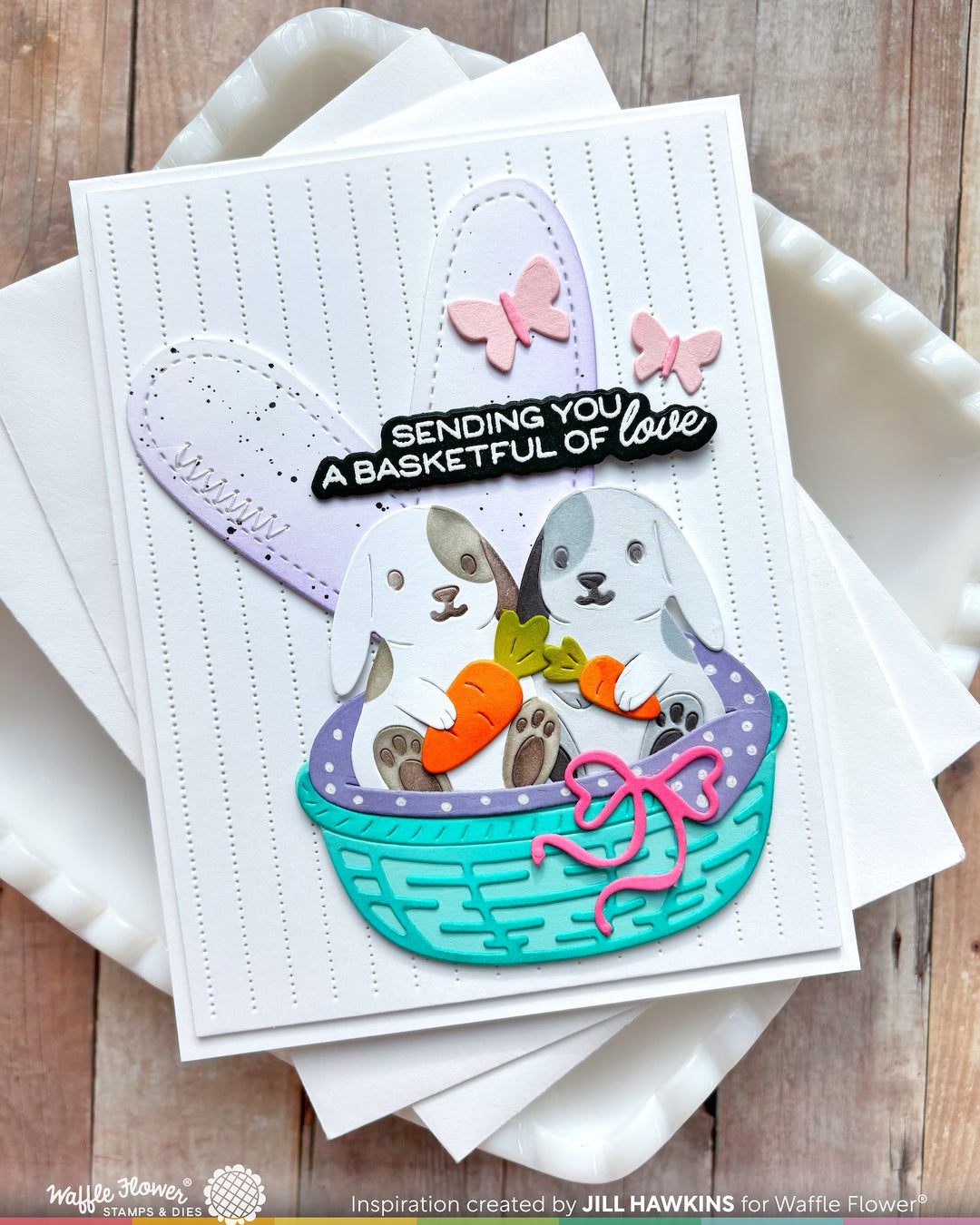 Waffle Flower - Basketful of Bunny Duo Die-n-stencil