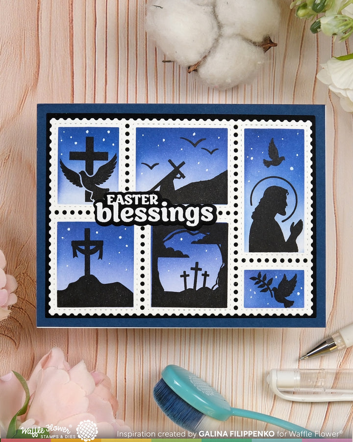 Waffle Flower - Postage Collage Easter Silhouettes Stamp Set