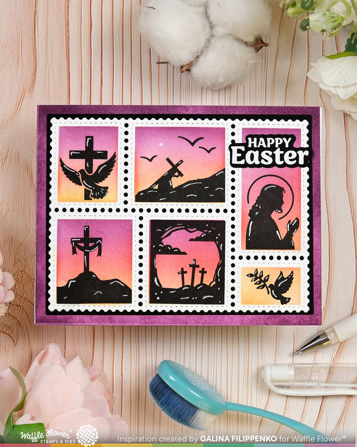 Waffle Flower - Postage Collage Easter Silhouettes Stamp Set