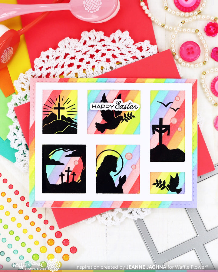 Waffle Flower - Postage Collage Easter Silhouettes Stamp Set