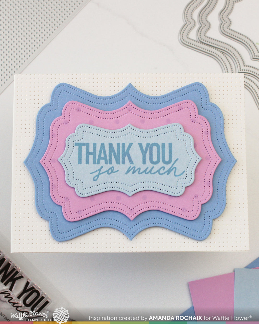 Waffle Flower - Nesting Piercing Fancy Labels Die