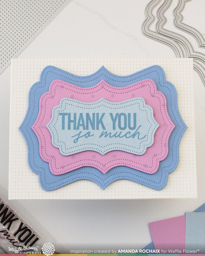 Waffle Flower - Nesting Piercing Fancy Labels Die