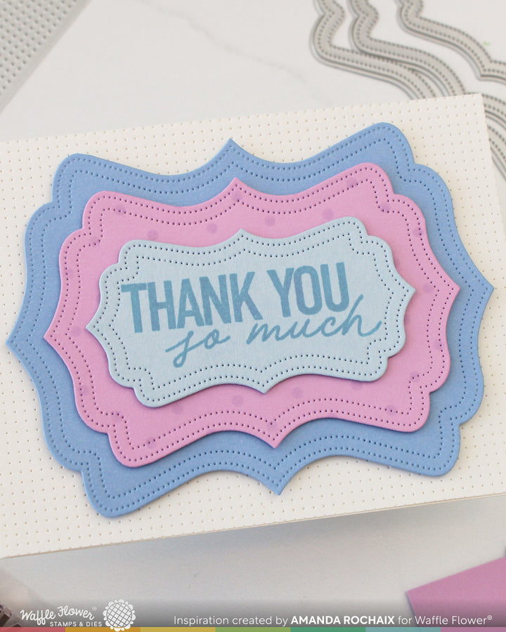 Waffle Flower - Nesting Piercing Fancy Labels Die