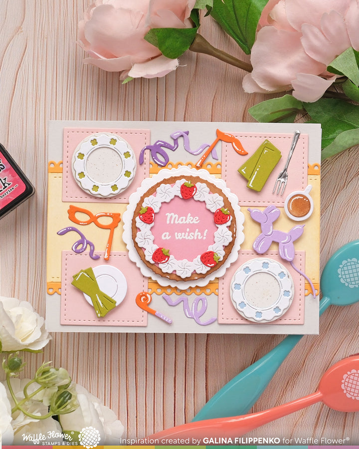 Waffle Flower - Postage Collage Piped Letters Stamp Set