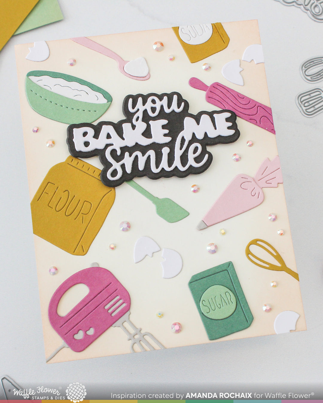 Waffle Flower - Bake Me Happy Word Die