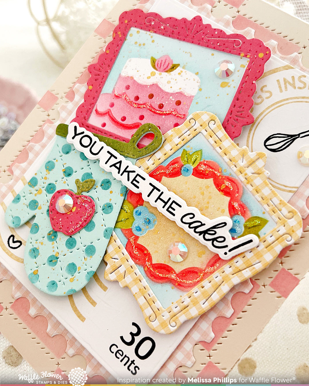 Waffle Flower - Postage Collage Baking Fun Stencil