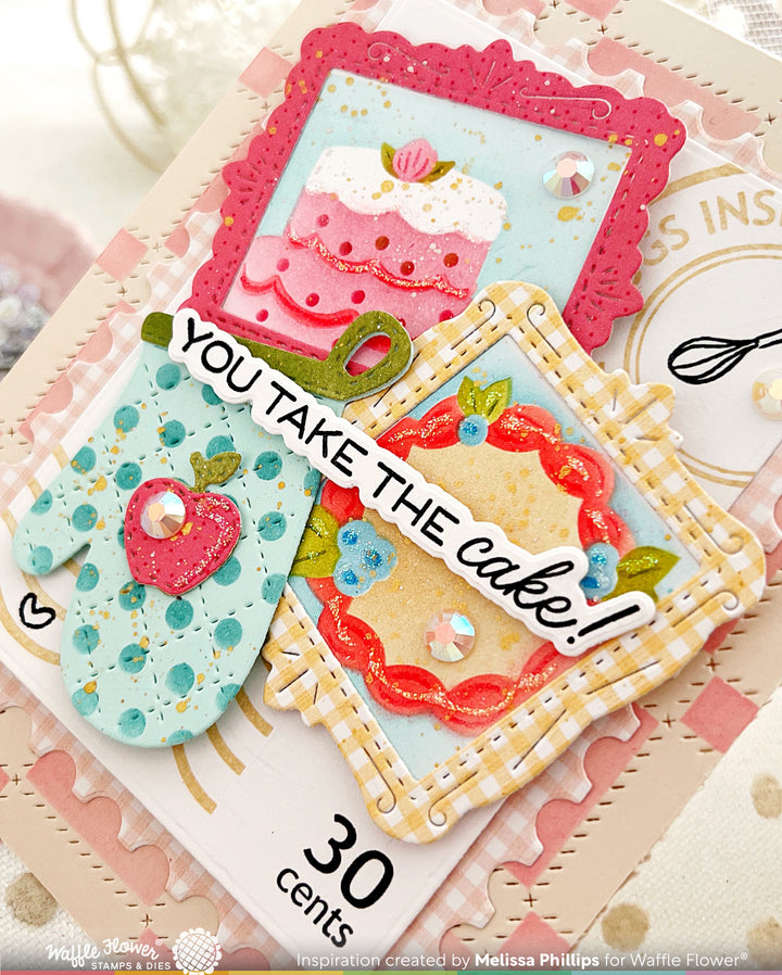 Waffle Flower - Postage Collage Baking Fun Stencil