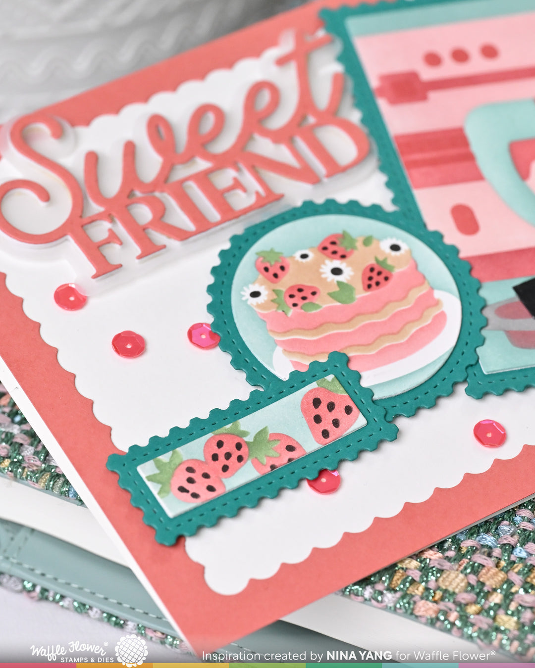 Waffle Flower - Nesting Postage Collage Baking Fun Stencil