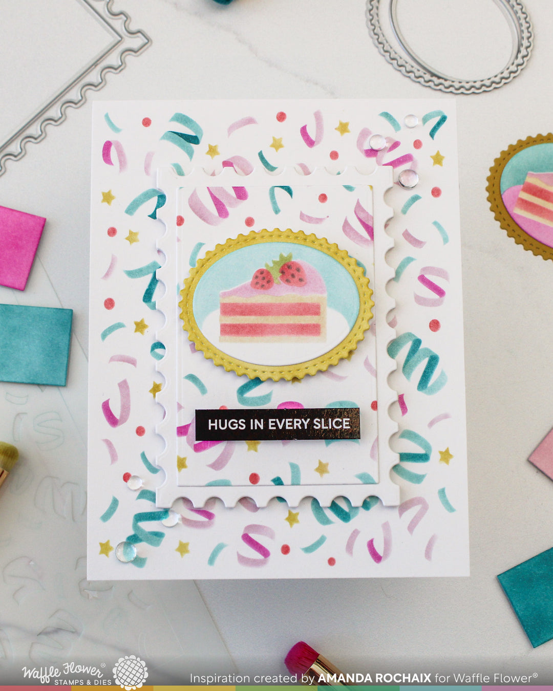 Waffle Flower - Postage Cake Slice Die-n-stencil