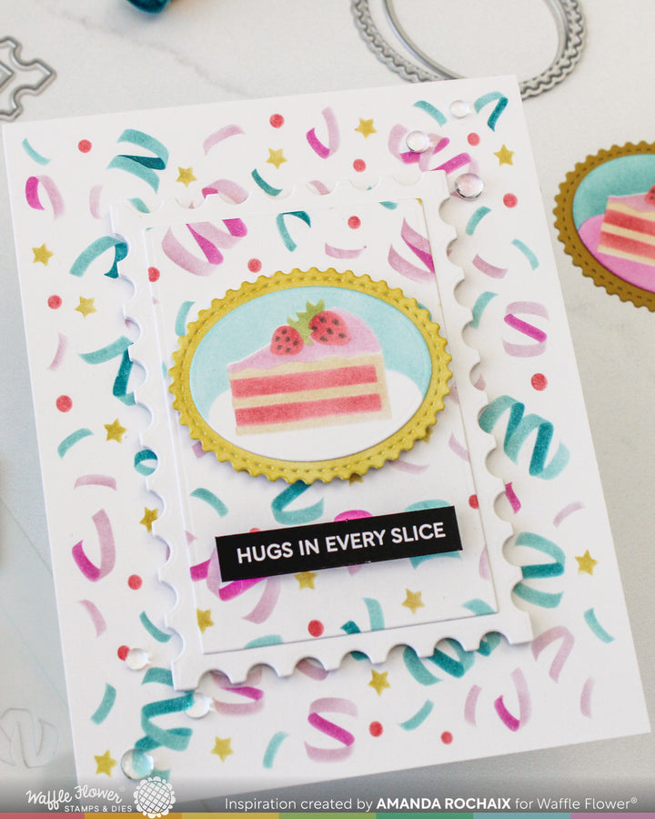 Waffle Flower - Postage Cake Slice Die-n-stencil