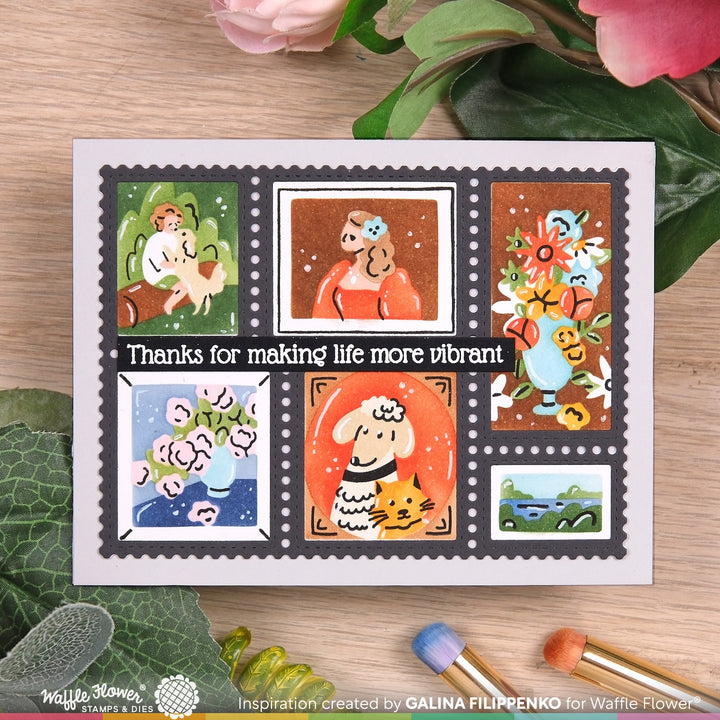 Waffle Flower - Postage Collage Picture Perfect Detail Stamp