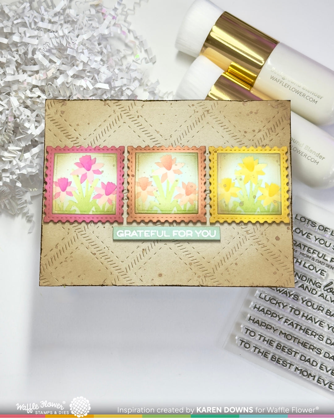 Waffle Flower - Square Postage Daffodil Stencil