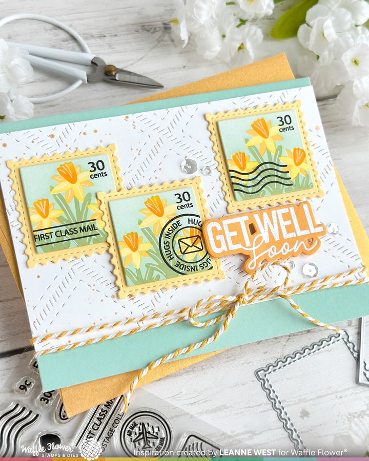 Waffle Flower - Square Postage Daffodil Stencil