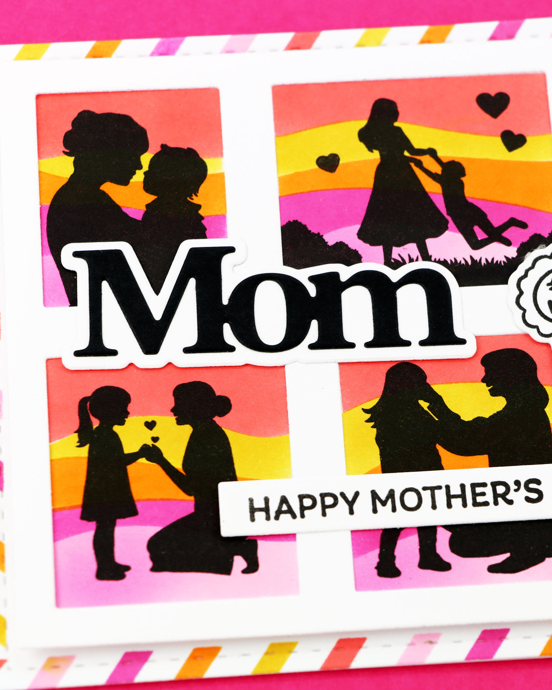 Waffle Flower - Postage Collage Mom Silhouettes Stamp Set