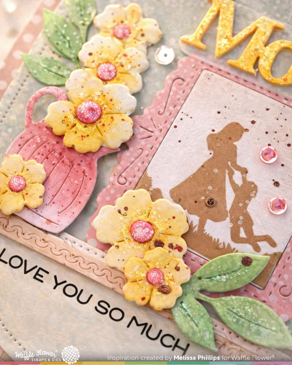 Waffle Flower - Postage Collage Mom Silhouettes Stamp Set
